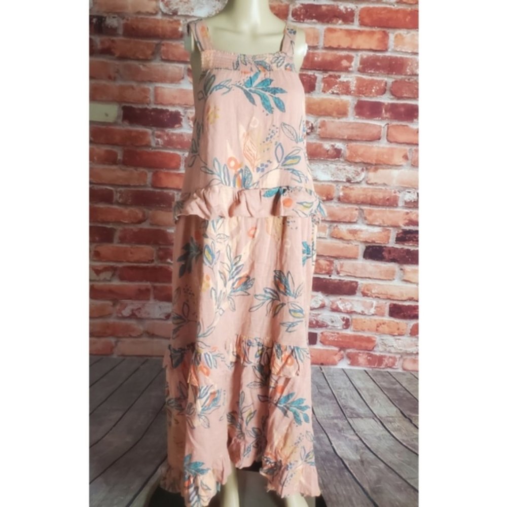 Free People Pink Tiered Boho Maxi Dress S/M NWT - Picture 4 of 7